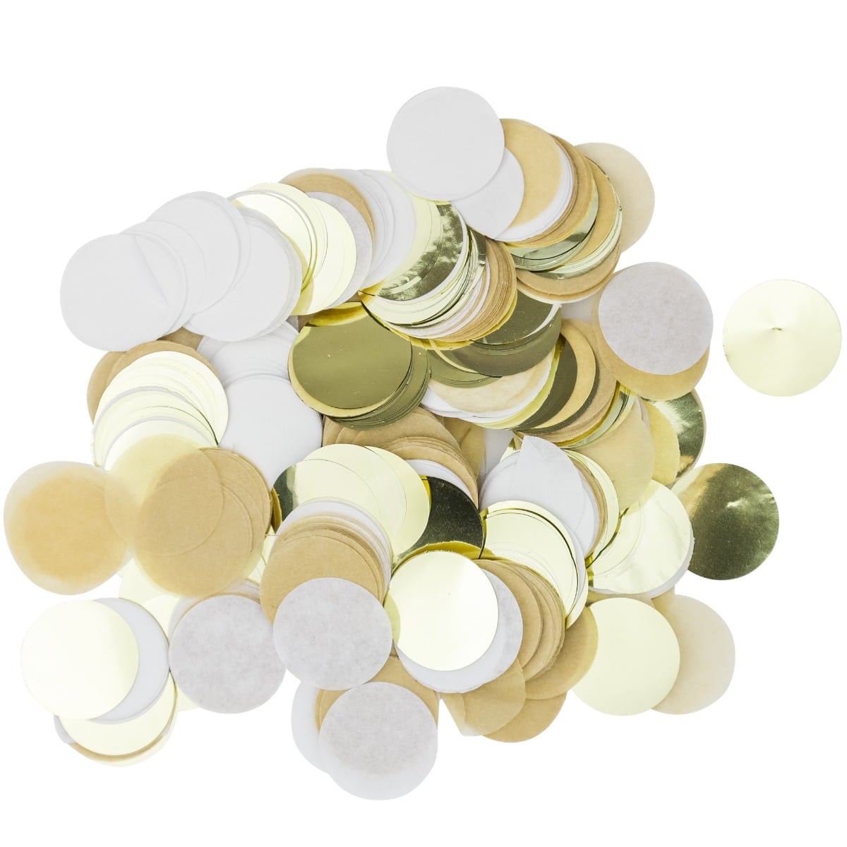 Confettis Rond - Kraft Blanc Or 3cm