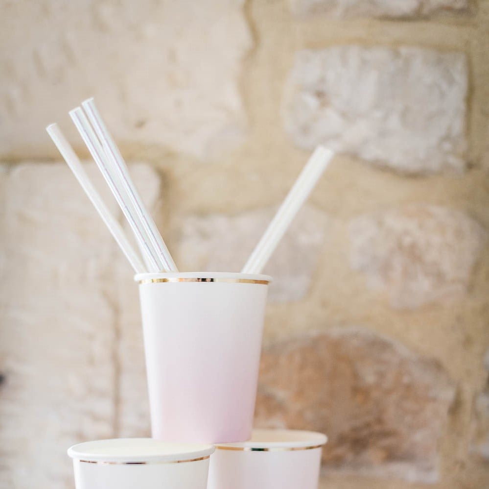 Pailles en papier Irisées (20pcs)