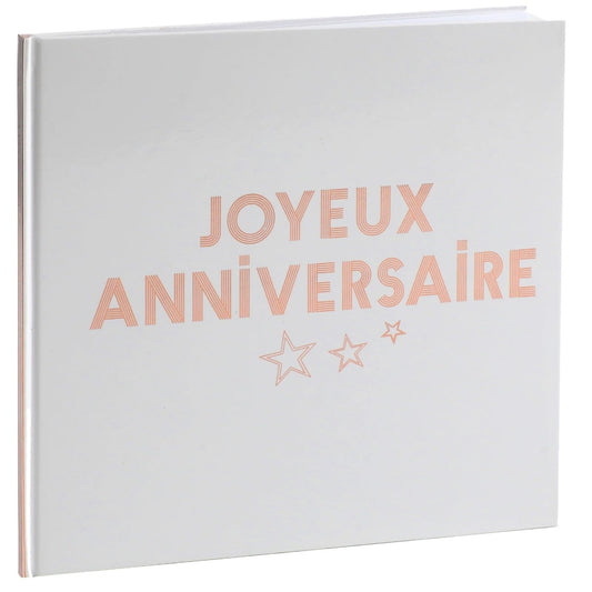 Livre d'or Joyeux Anniversaire Star- Rosegold
