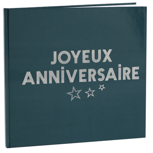 Livre d'or Joyeux Anniversaire Star- Bleu Canard