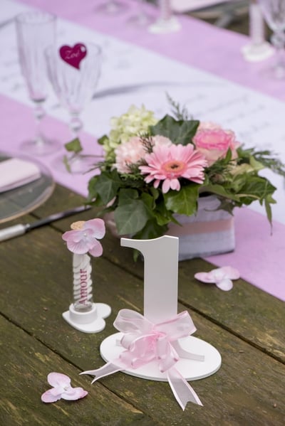 Marque-Table Chiffre Blanc