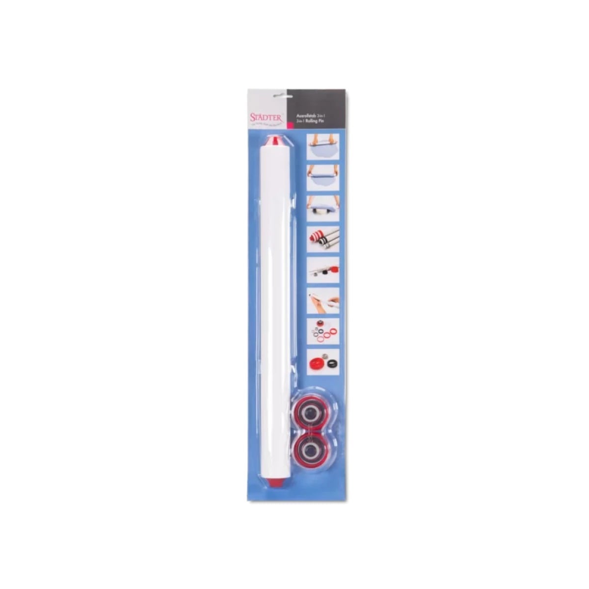 3 Rouleaux à pâtisserie ajustable avec anneaux