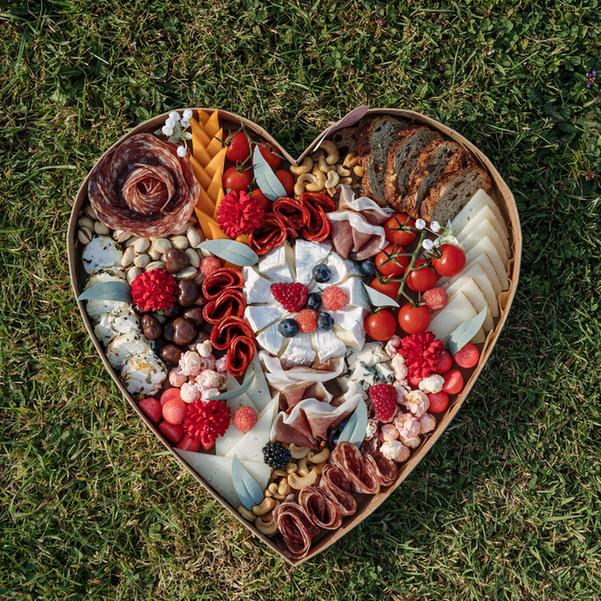 Plateau en carton - Coeur 40cm