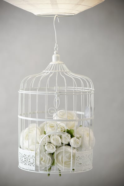 Tirelire Cage à Oiseaux Blanche