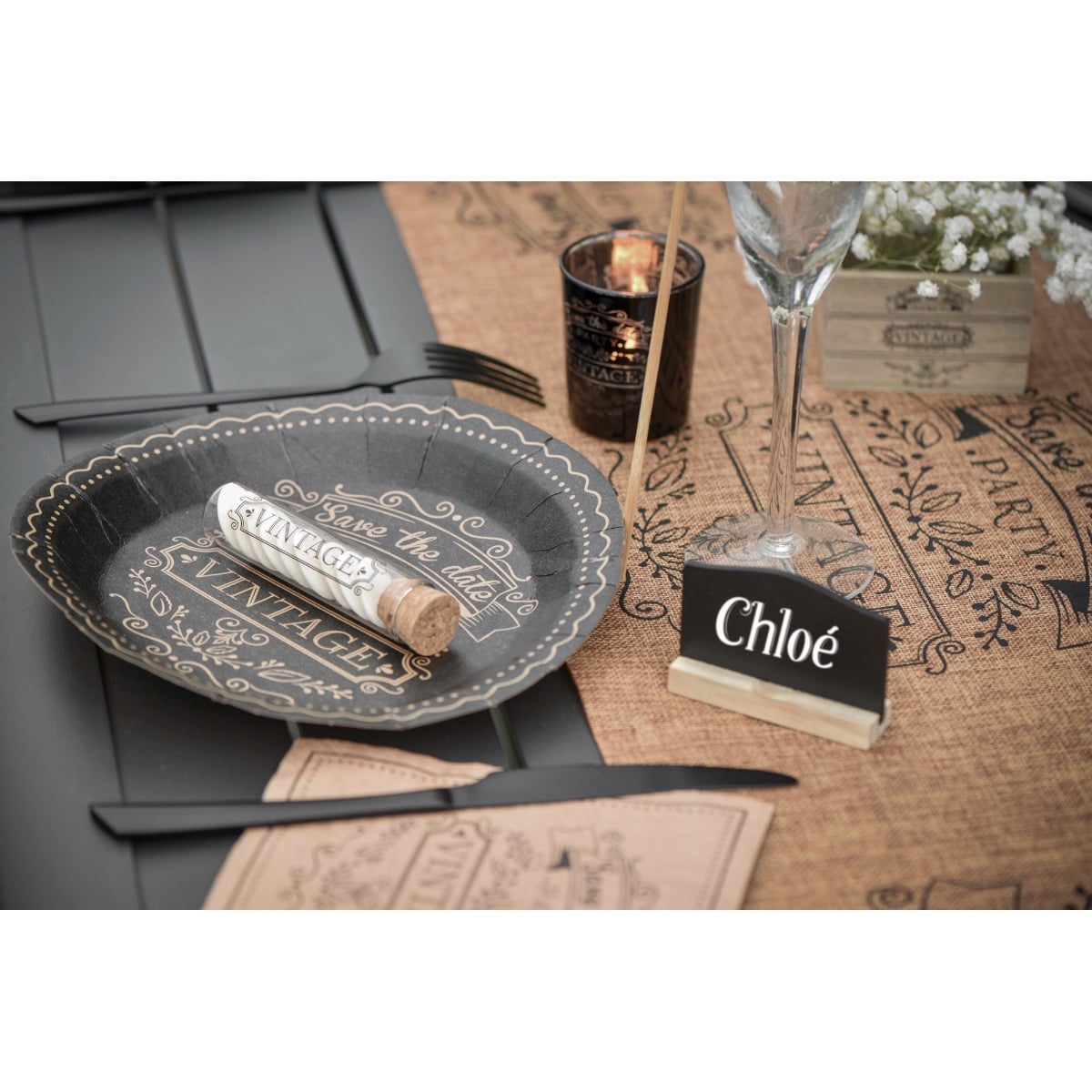 Ardoise avec support 7.6 x 5.5 cm (4pcs)