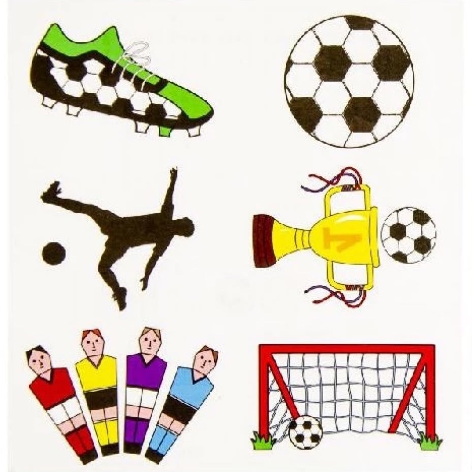 Tatouages Football 6 pièces - But