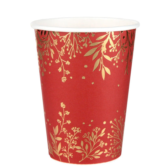 Gobelets - Feuilles d'hiver Rouge (10pcs)