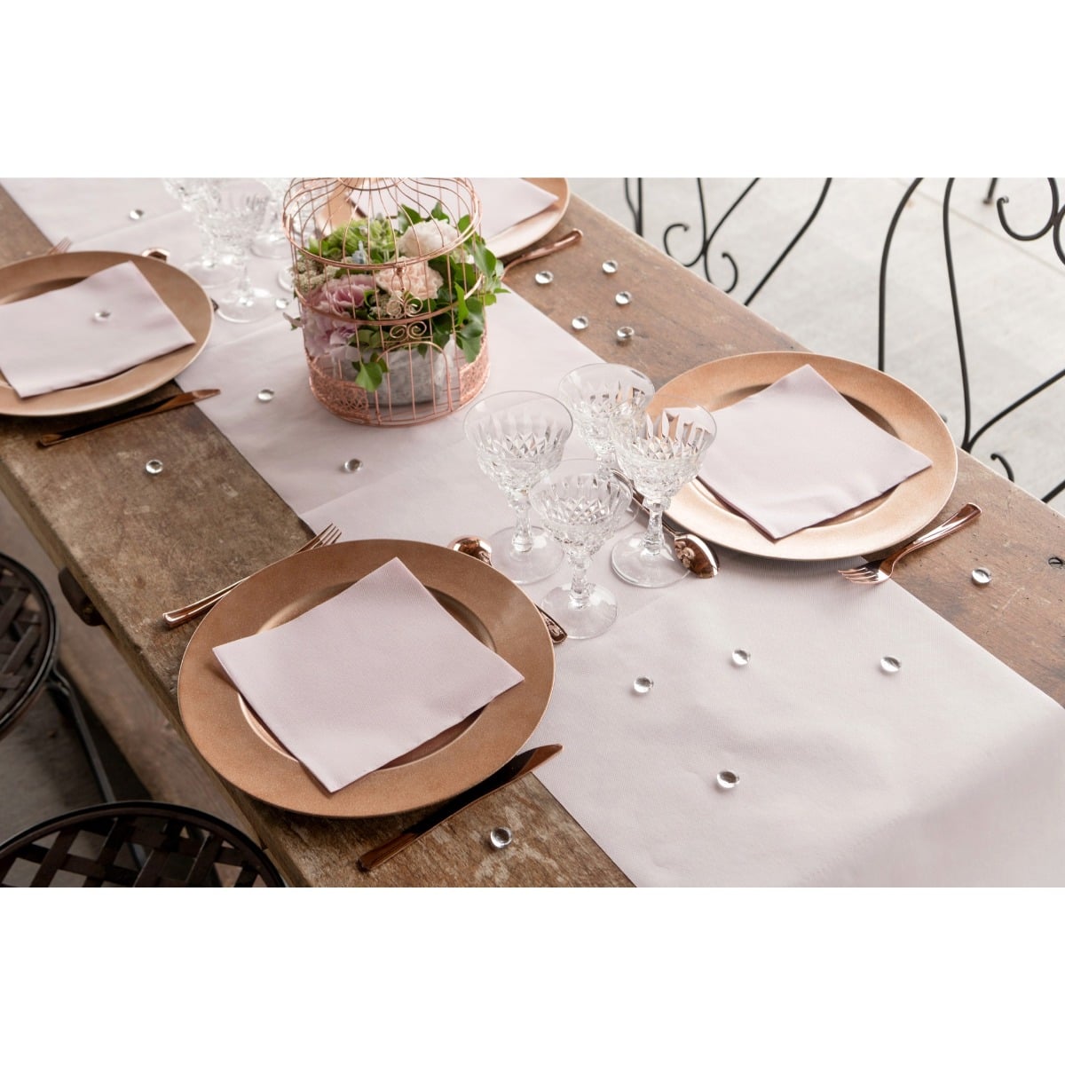 Chemin de table 3en1 - Rose clair (4.8m)