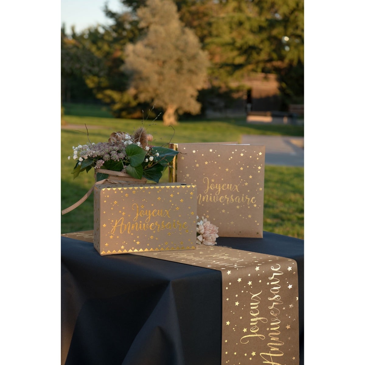 Chemin de table "Joyeux Anniversaire" Kraft (3m)