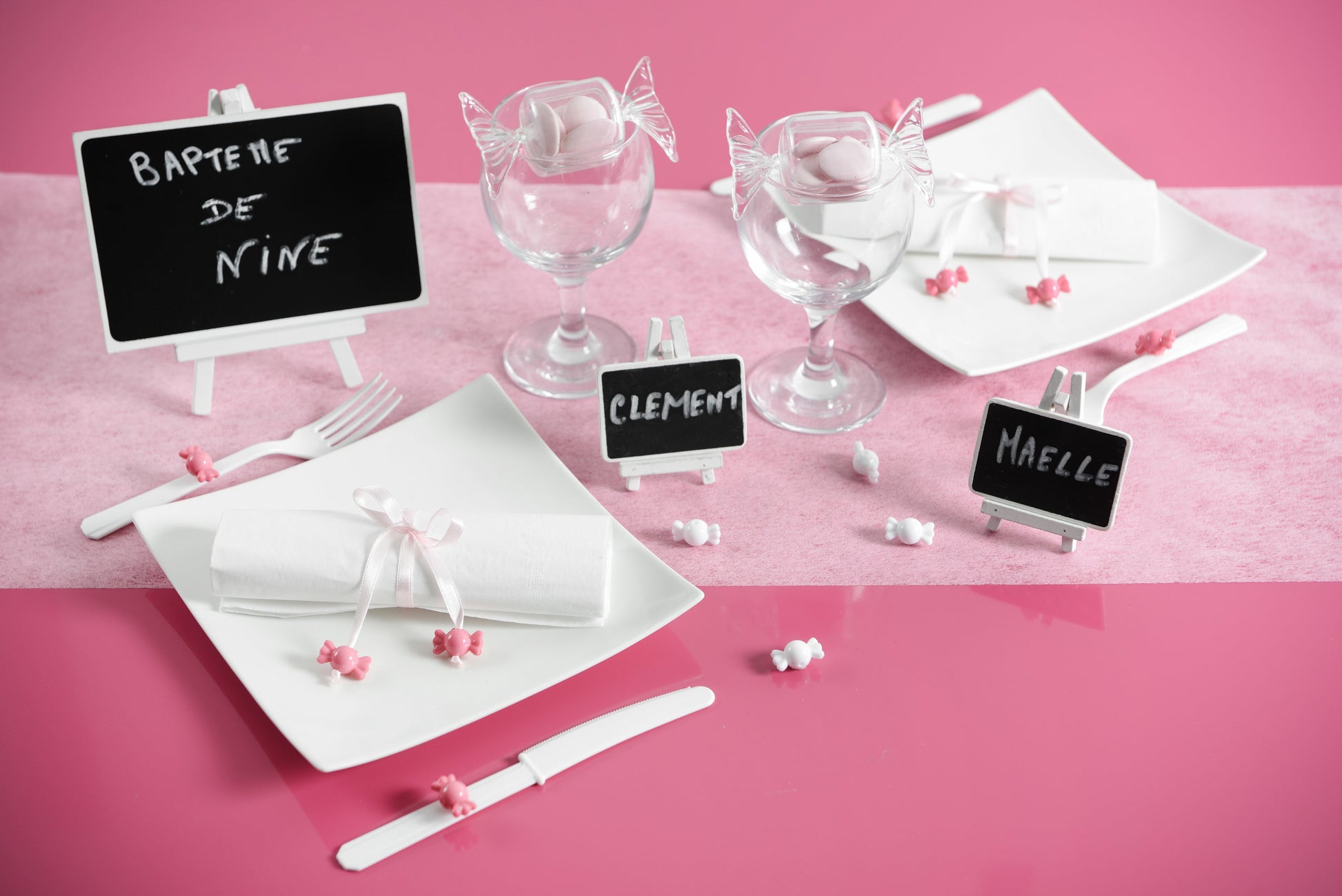 Chemin de table Rose (10m)