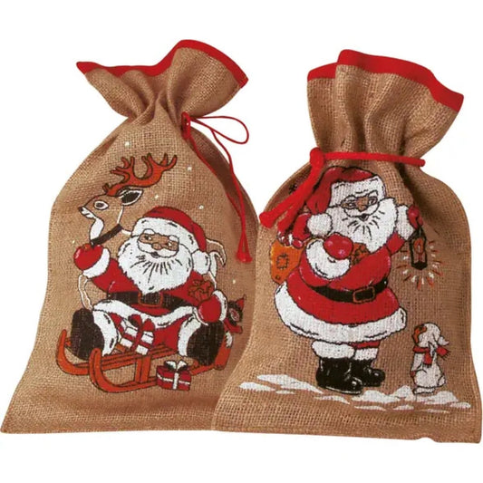 Sachet en jute Père-Noël