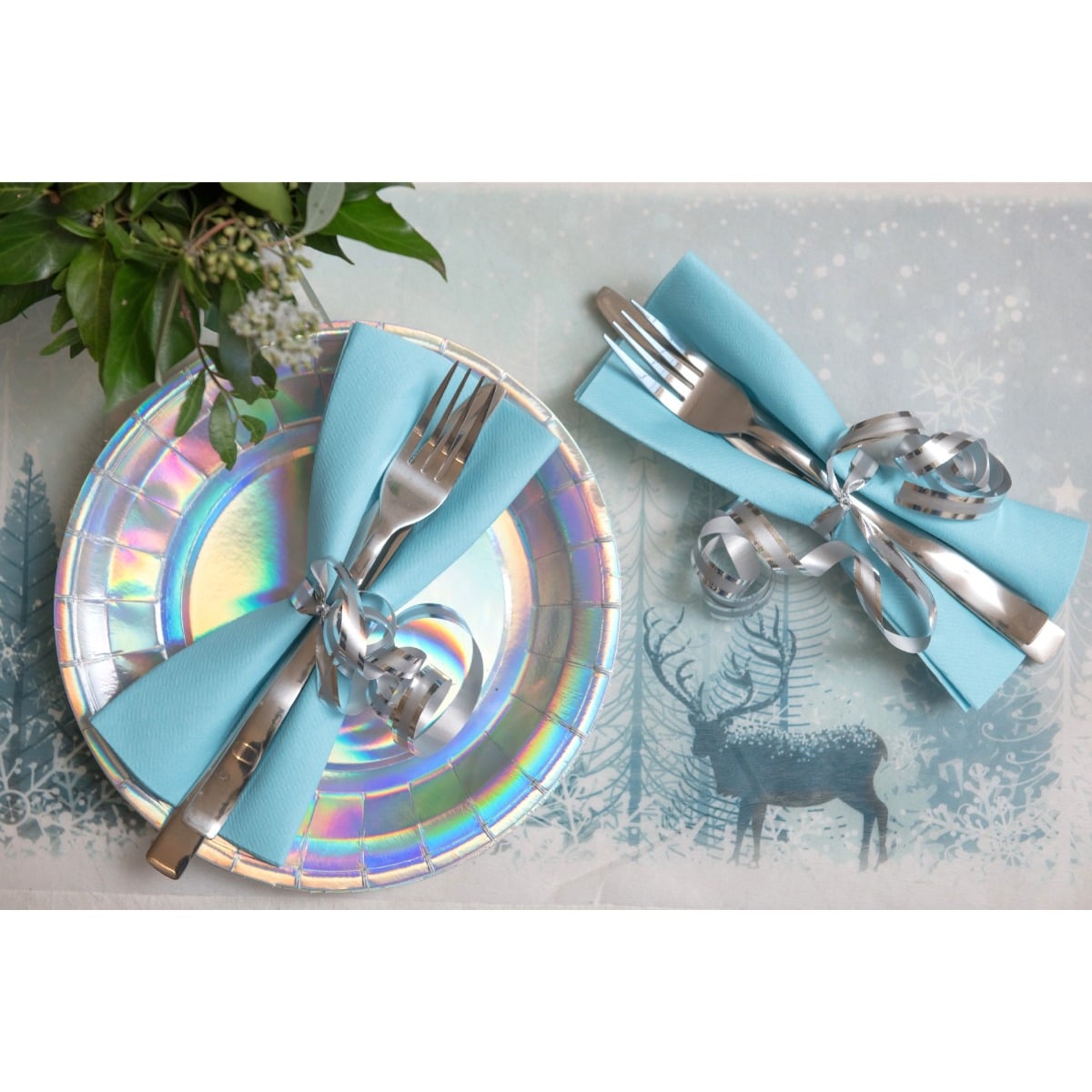 Serviettes Bleu ciel Airlaid 40x40cm (25pcs)