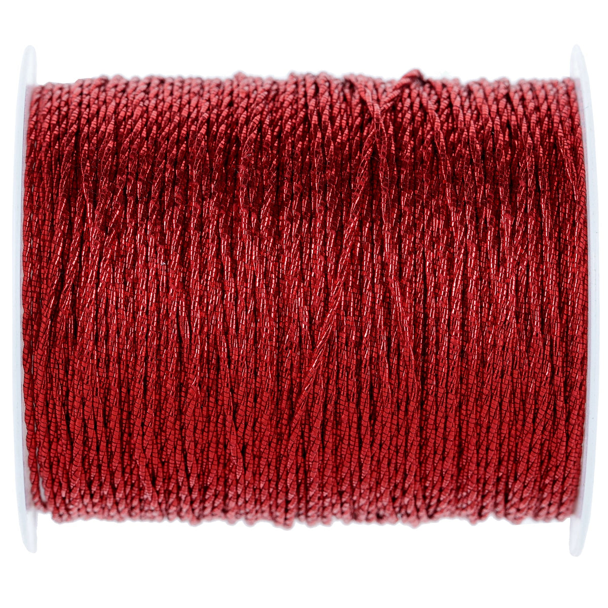Cordon métallisé rouge 1mm (bobine de 20m)