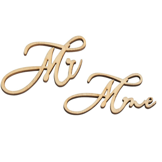 Déco de table en bois - Mr/Mme