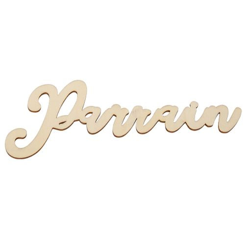 Marque-place Parrain en bois (18x7cm)