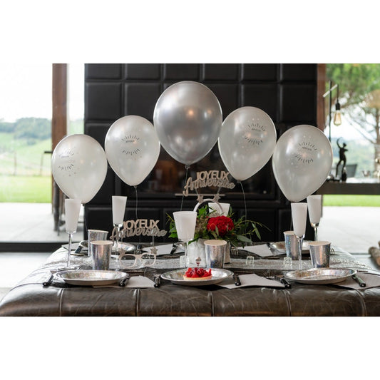 Ballons Argentés Métallisé 30cm (6pcs)