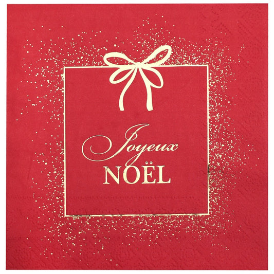 Serviette Joyeux Noël - Rouge