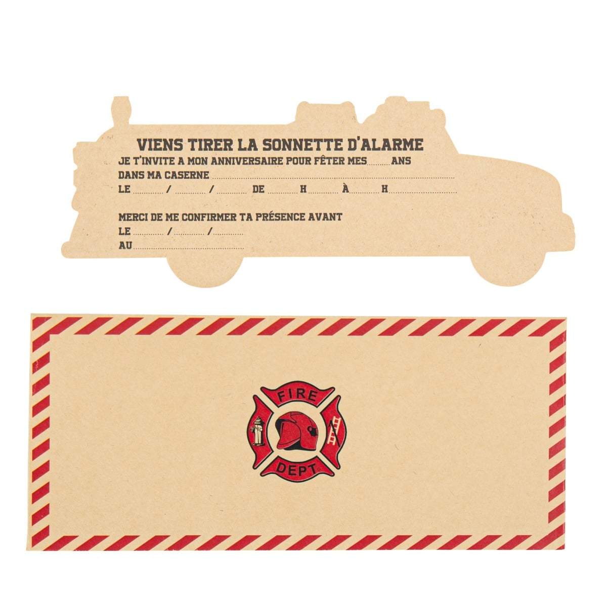 Invitations Pompier (8pcs)