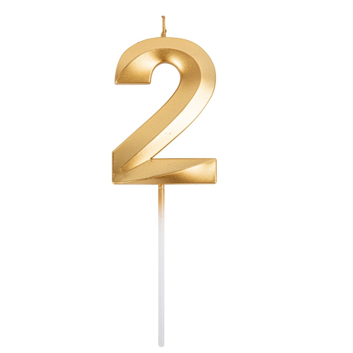 Bougie Chiffre - Or - 2 (7cm)