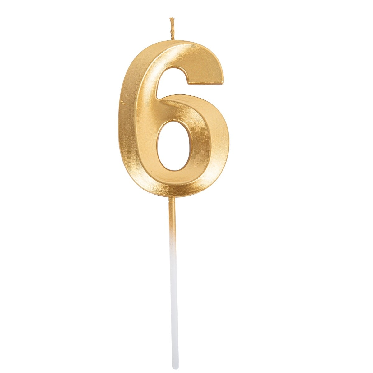 Bougie Chiffre - Or - 6 (7cm)