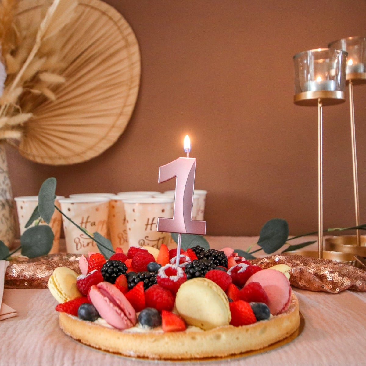Bougie Chiffre - Rose gold (7cm)