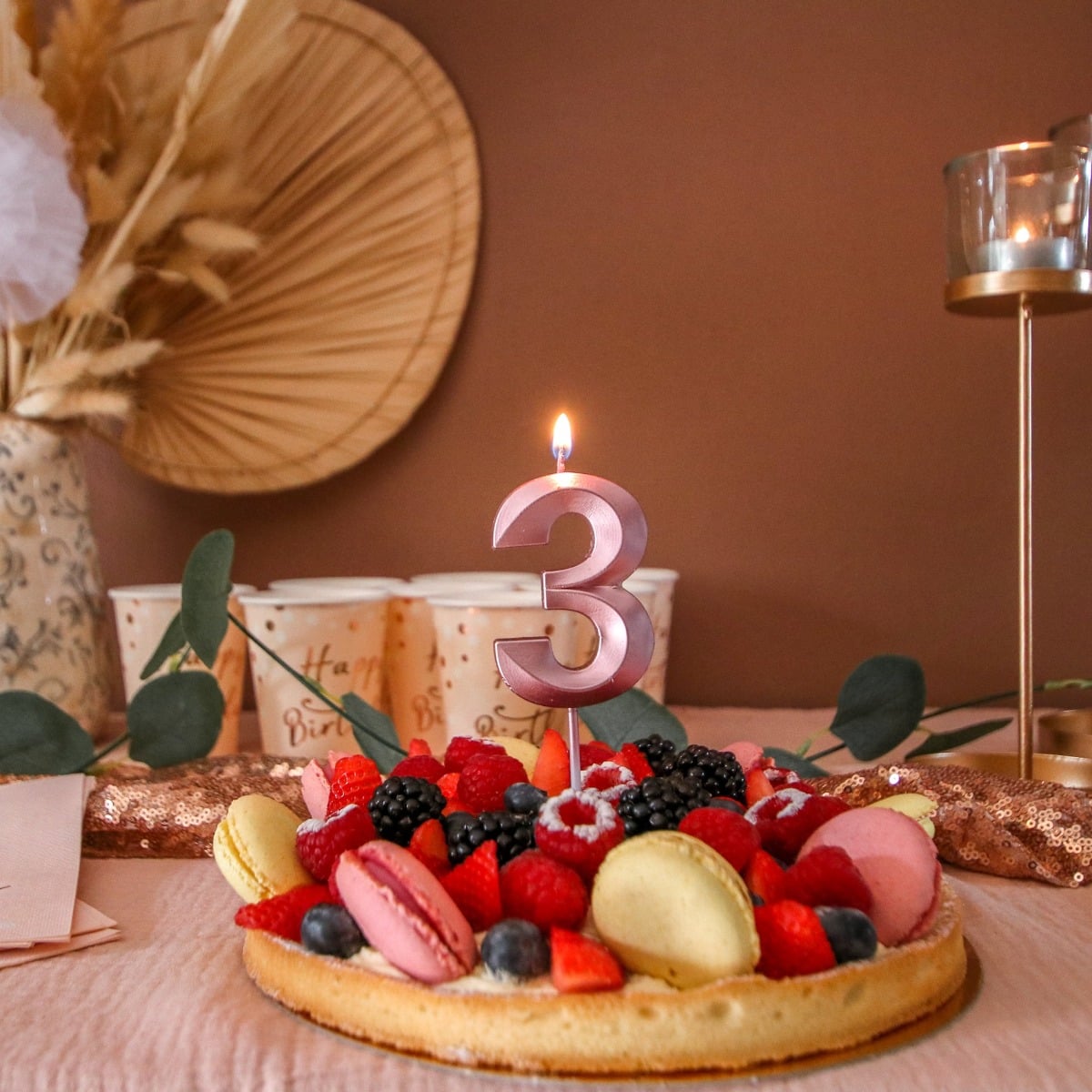 Bougie Chiffre - Rose gold (7cm)