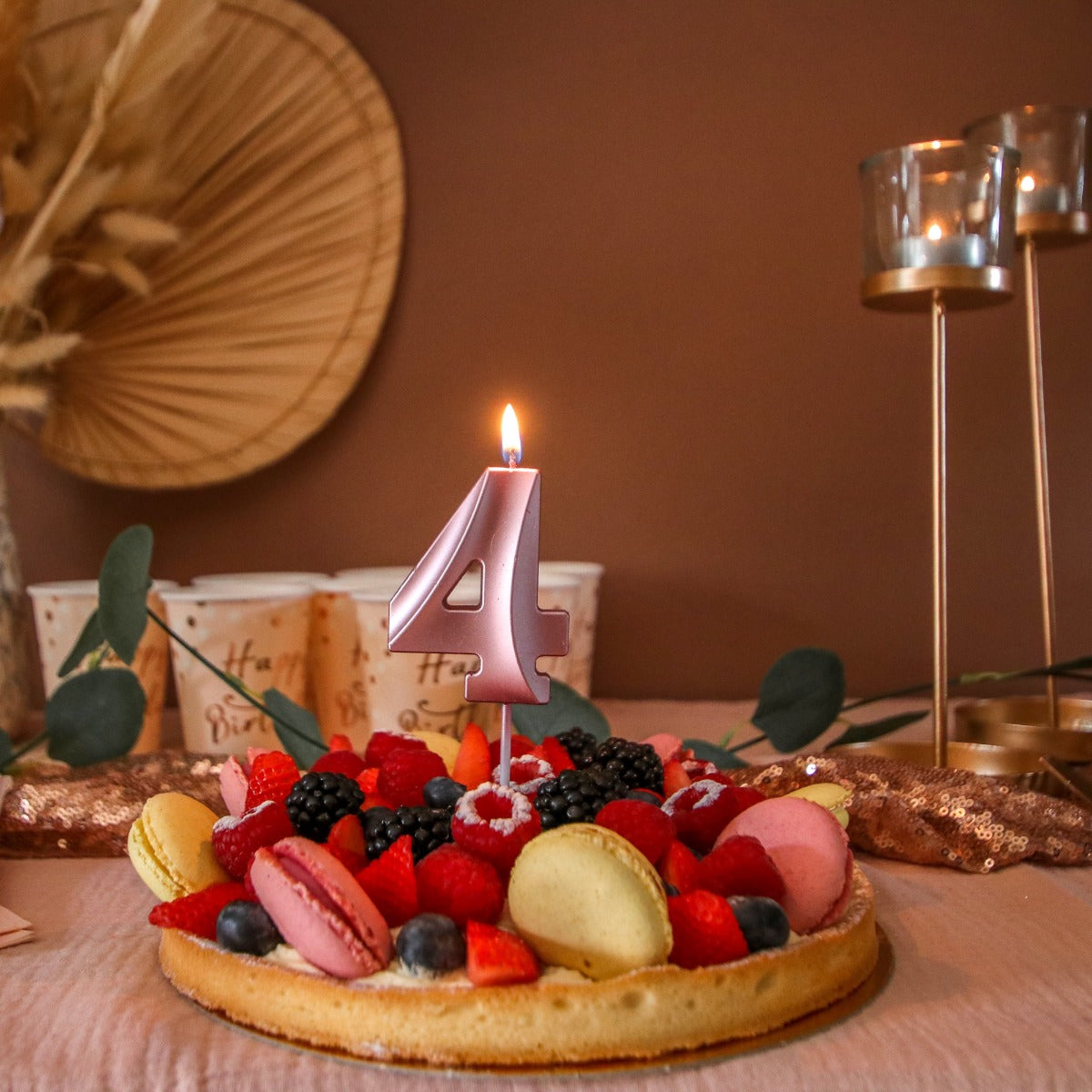 Bougie Chiffre - Rose gold (7cm)
