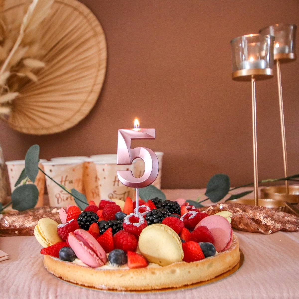Bougie Chiffre - Rose gold (7cm)