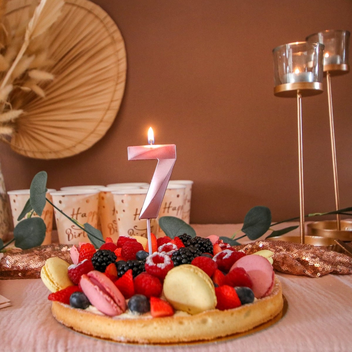 Bougie Chiffre - Rose gold (7cm)