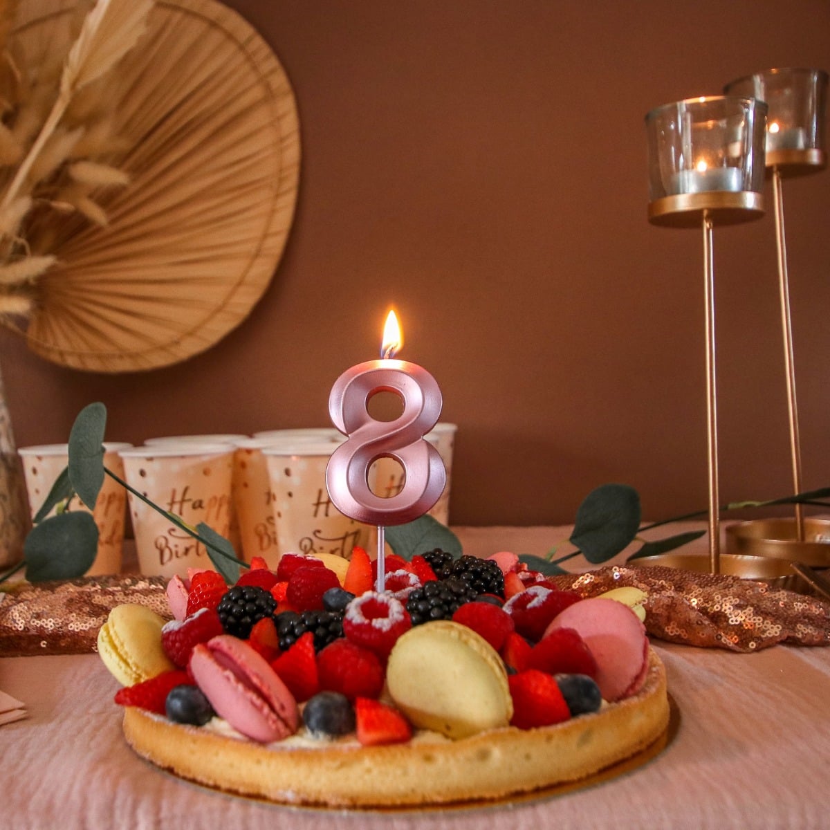Bougie Chiffre - Rose gold (7cm)