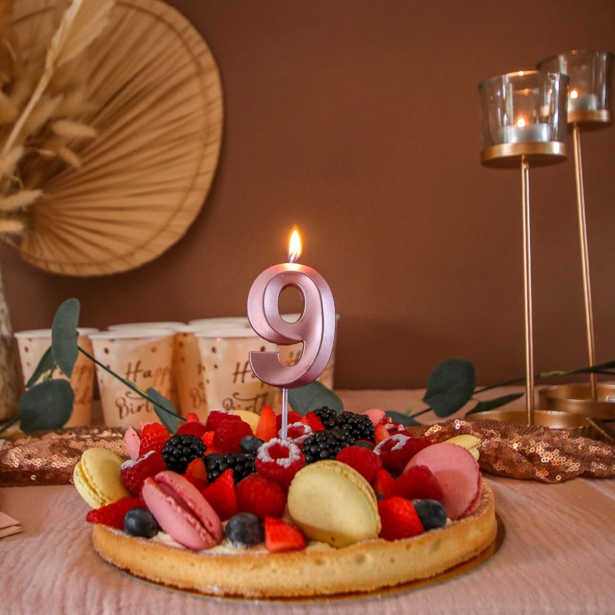 Bougie Chiffre - Rose gold (7cm)