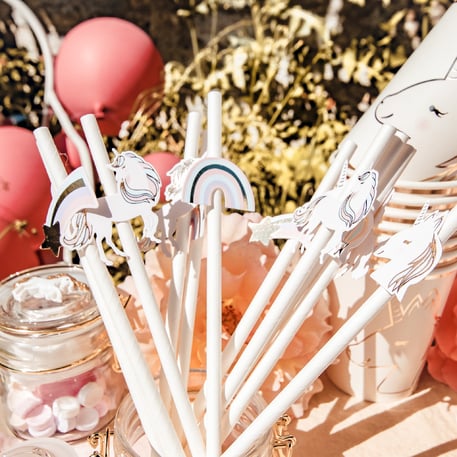 Pailles Licorne pastel (12pcs)