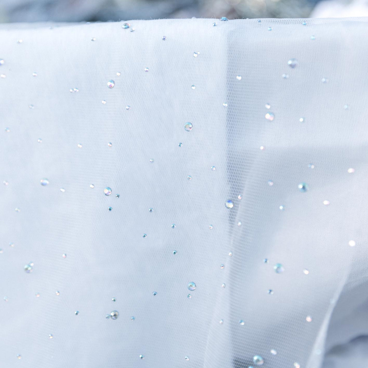 Chemin de table Strass Organza Blanc Irisé (28cm x 3m)