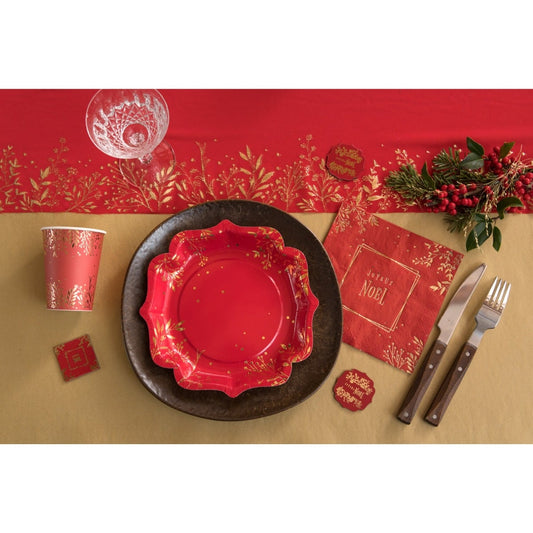 Gobelets - Feuilles d'hiver Rouge (10pcs)