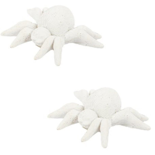 Araignée résine blanc 2.2 x 6.8cm (2pcs)