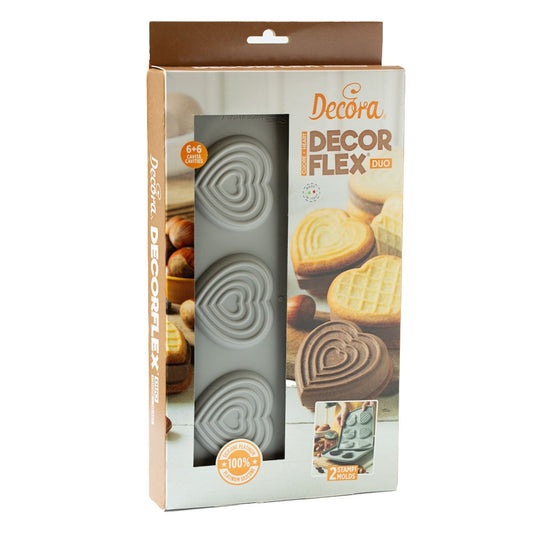 Moule en silicone DecorFlex Duo - Cœurs