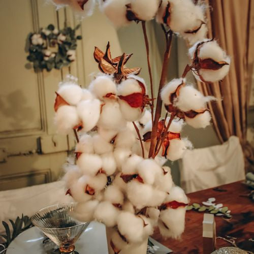 Bouquet de fleurs de coton (40cm)