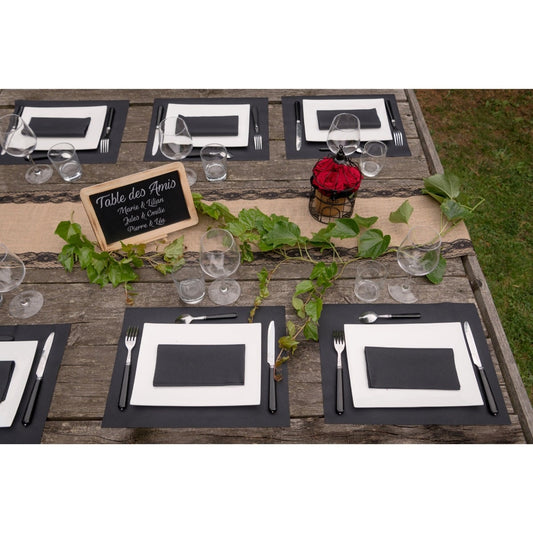 Chemin de table 3en1 - Noir (4.8m)