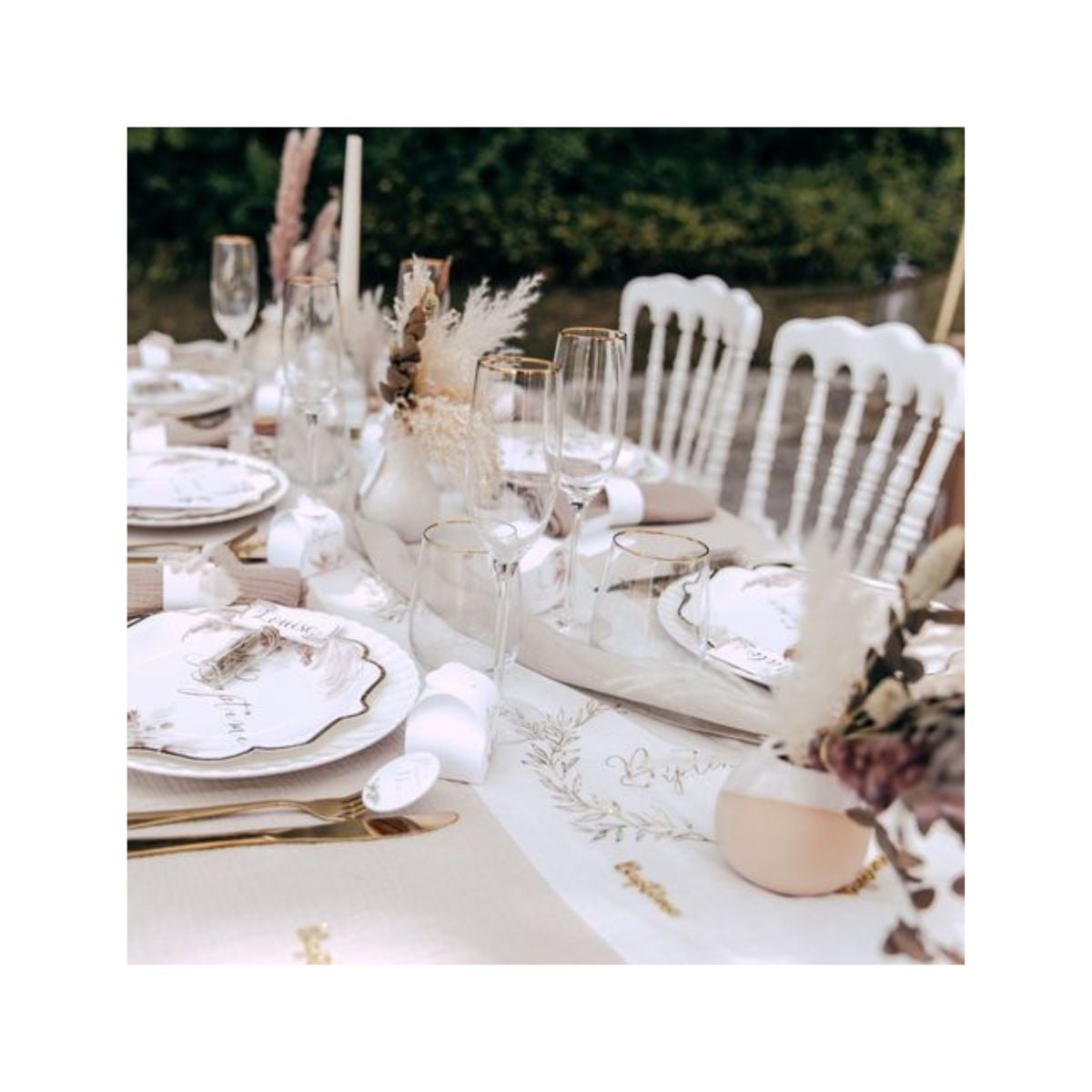 Chemin de table en mousseline - Baptême