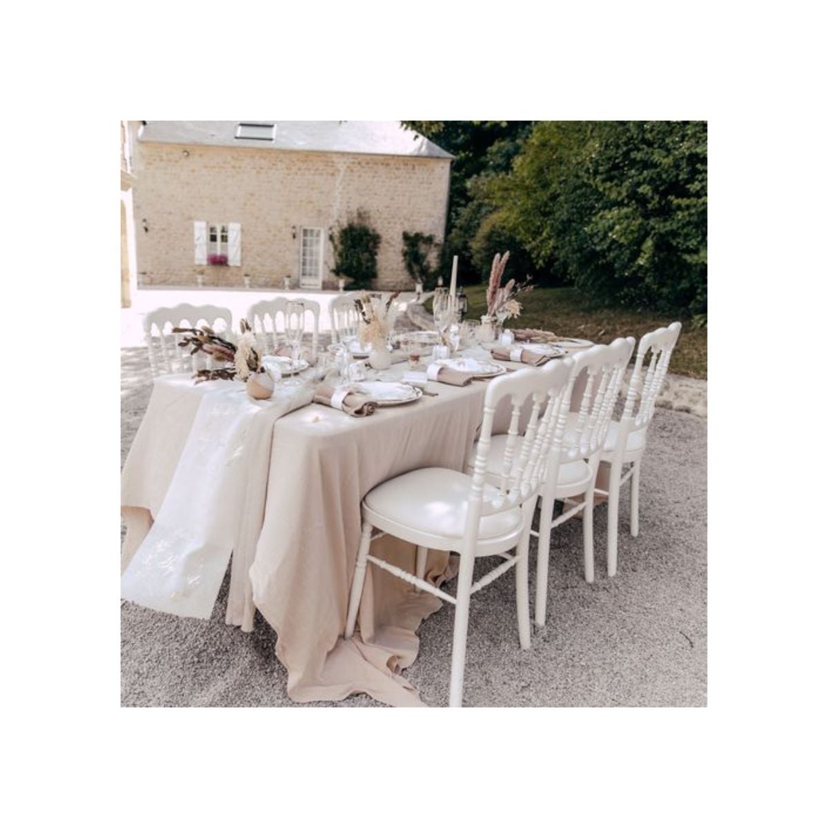 Chemin de table en mousseline - Baptême