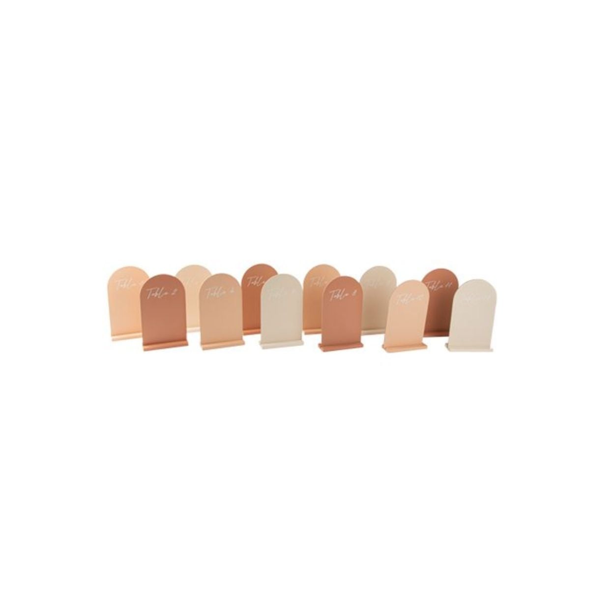 Marque-Tables en bois - Nude, Blush et Terracotta