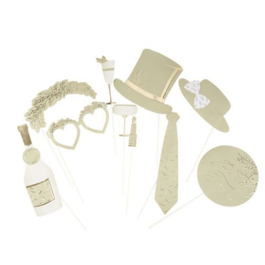 Accessoires PhotoBooth Mariage - Sauge (10pcs)