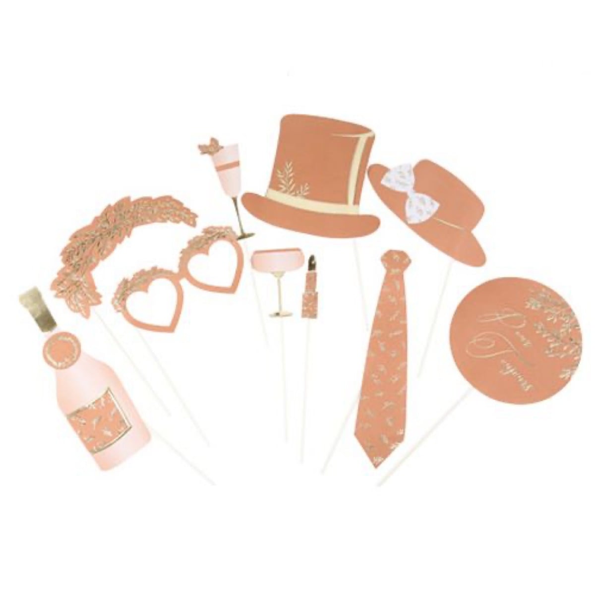 Accessoires PhotoBooth Mariage - Terracotta (10pcs)