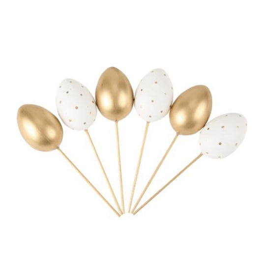 Œufs de Pâques Blanc et Or (6pcs)