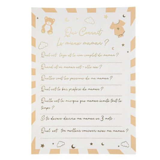Carte Jeux "Qui connait le mieux maman ?"