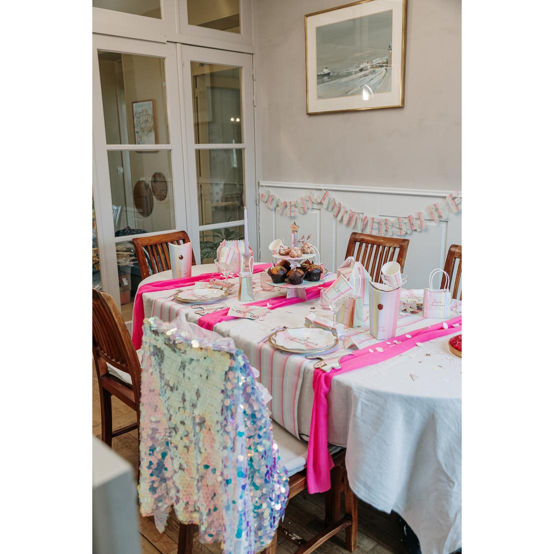 Guirlande Joyeux Anniversaire Mahault - Pastel et Or (4m)