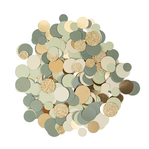 Confettis Rond - Vert Sauge Or