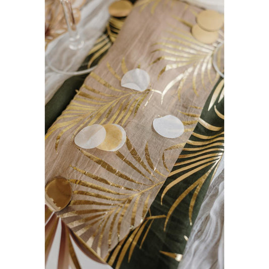 Confettis Ronds Camel, Or et Paillettes