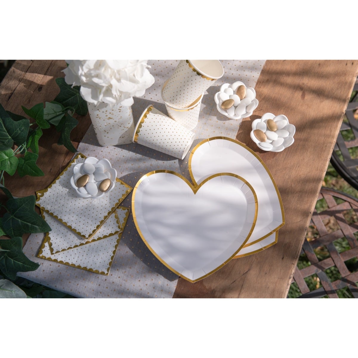 Assiettes coeur - Blanc (10pcs)