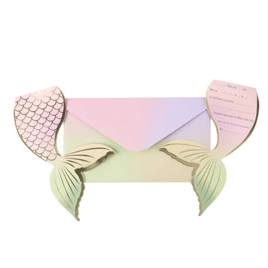 Invitations & Enveloppes - Sirène Pastel (8pcs)